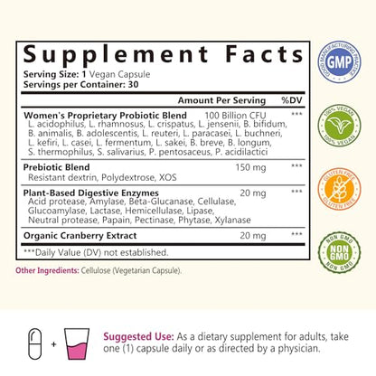 NatureMyst Women’s Probiotics 100 Billion, 20 Targeted Strains with Organic Cranberry NatureMystUS supplements