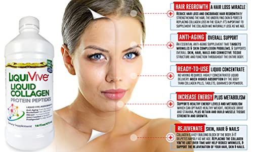 LiquiVive Liquid Collagen Protein Peptides Concentrate | Pure Hydrolyzed Super Multi Collagen Life MiracleUS supplements