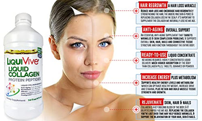 LiquiVive Liquid Collagen Protein Peptides Concentrate | Pure Hydrolyzed Super Multi Collagen Life MiracleUS supplements