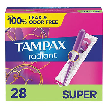 Tampax Radiant Tampons, Super Absorbency, With Leakguard Braid, Unscented, 28 Count TampaxAu supplements