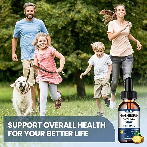 Triple Magnesium Complex Supplement-Magnesium Glycinate, Citrate, Malate Liquid Drops dilibUS supplements