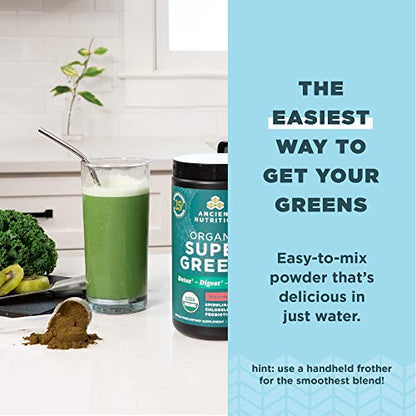 Ancient Nutrition Organic Watermelon Supergreens, 8.82 OZ Ancient NutritionUS supplements