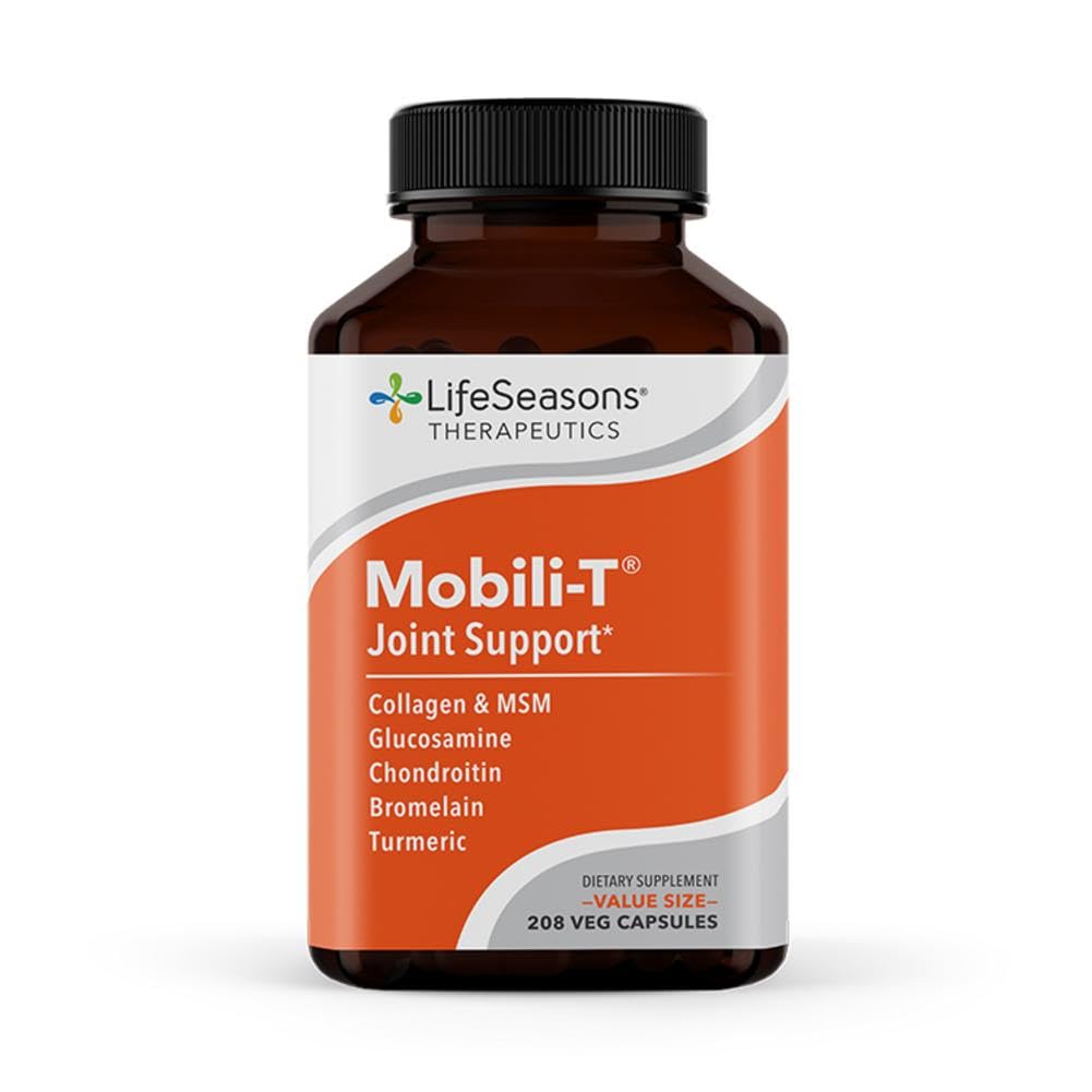 LifeSeasons Mobili-T - Joint Support Supplement - Reduces Aches & Discomforts - Increase Range of Motion - Rebuild Tissue & Cartilage - MSM Chondroitin Collagen Glucosamine & Turmeric - 208 Capsules LifeSeasonsAu supplements