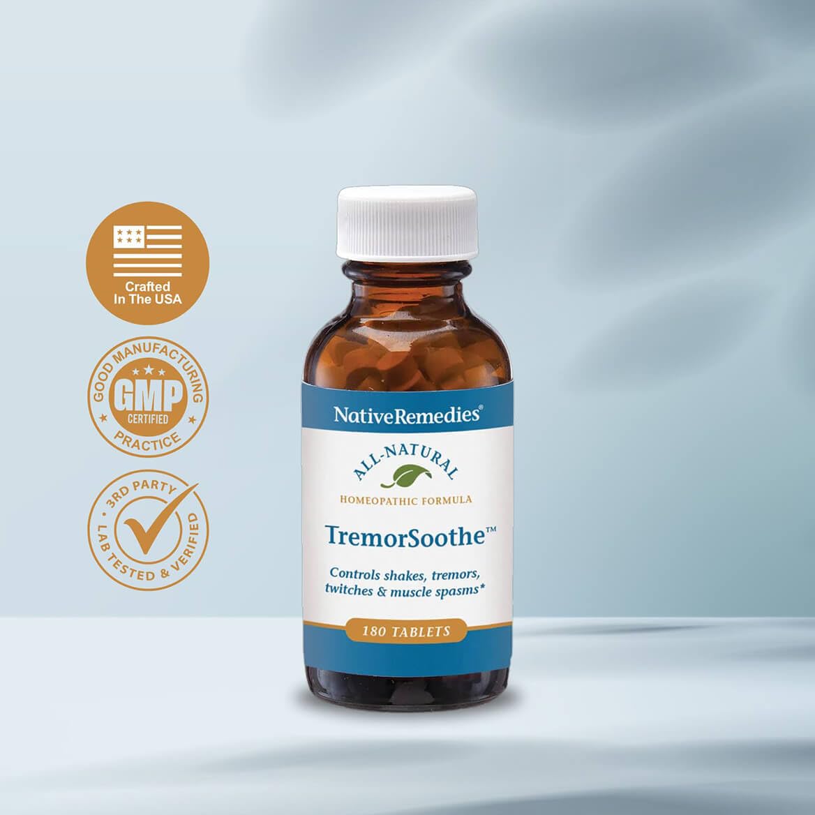 Native Remedies TremorSoothe - Natural Homeopathic Formula to Temporarily Control Shakes, Tremors, Muscle Spasms and Twitches -180 Tablets Native RemediesAu supplements