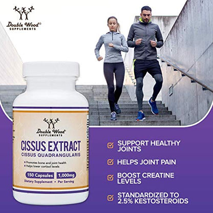 Cissus Quadrangularis Super Extract, 150 Capsules, Manufactured in The USA, Dietary Double Wood SupplementsUS supplements