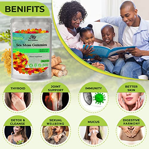 Sea Moss Gummies - Irish sea Moss raw Organic, Bladderwrack, Burdock Root BIO VITALICAUS supplements