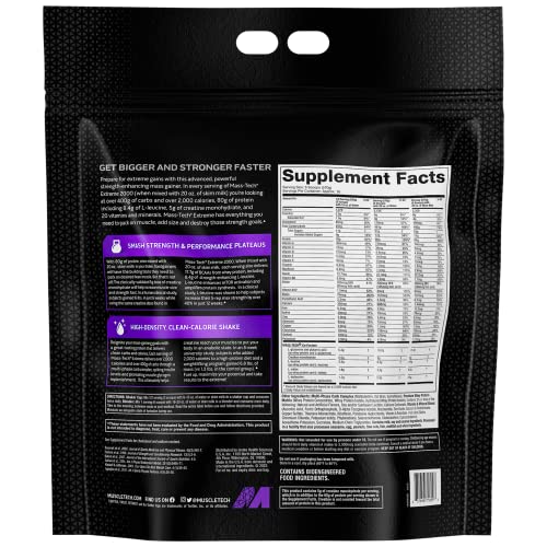 MuscleTech Mass Gainer Protein Powder, Mass-Tech Extreme 2000, Muscle Builder MuscleTechUS supplements