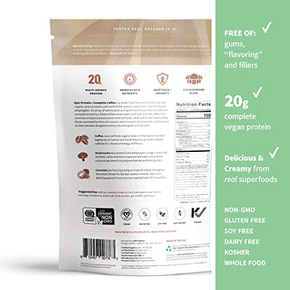 Sprout Living, Epic Protein, Plant Based Protein & Superfoods Powder, Complete Coffee Sprout LivingUS supplements