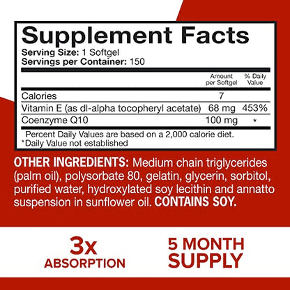 Qunol Ultra CoQ10 100mg Softgels- 3X Better Absorption Coenzyme Q10 Supplements QunolUS supplements