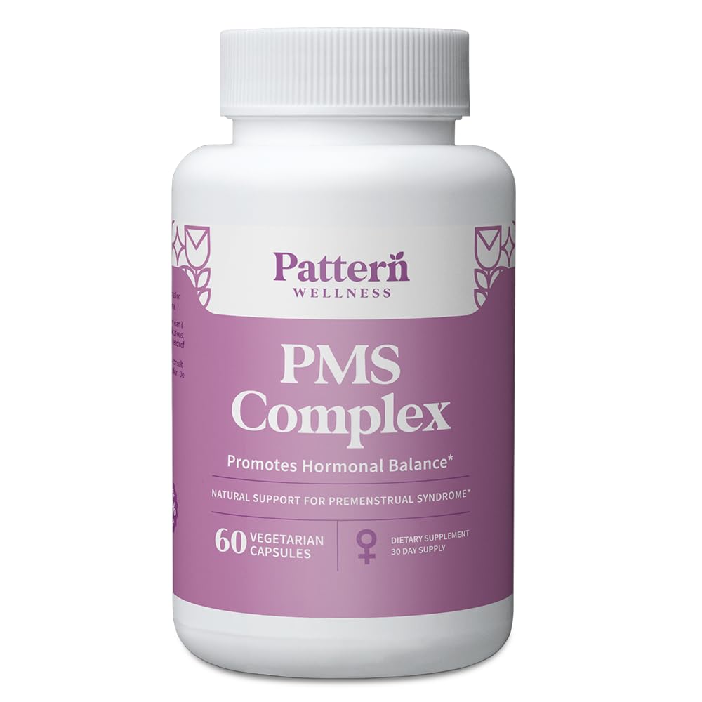 Pattern Wellness PMS Complex – Monthly Cycle Wellness Support – with Vitamin B6, Magnesium & Herbal Extracts – 60 Vegan Capsules Pattern WellnessAu supplements