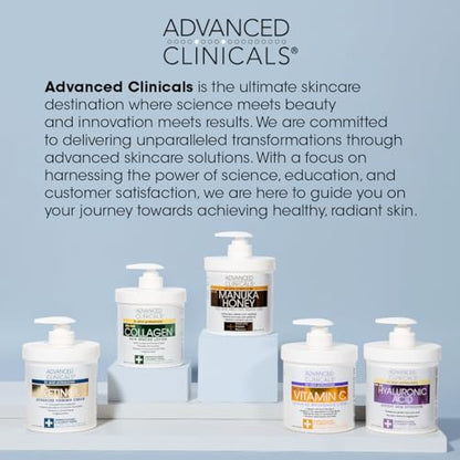Advanced Clinicals Retinol Cream. Value Set- Two spa size 16oz bottles with pump Advanced ClinicalsUS supplements