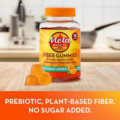 Metamucil Daily Fiber Gummies, Orange Flavored, No Sugar Added, 5g Prebiotic Plant MetamucilUS supplements