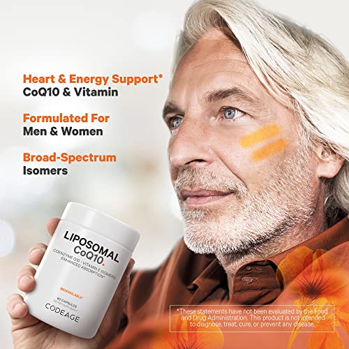 Codeage Liposomal CoQ10 Supplement - Vitamin E Isomers Tocopherols - 125mg Coenzy CodeageUS supplements