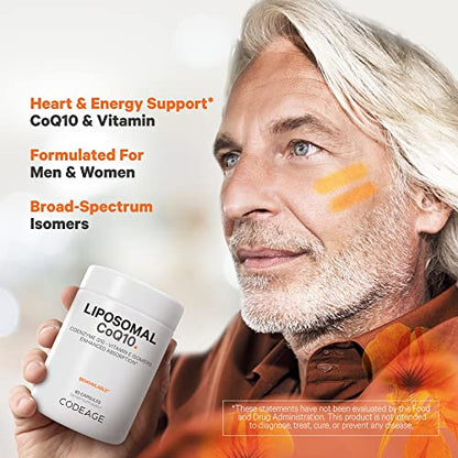 Codeage Liposomal CoQ10 Supplement - Vitamin E Isomers Tocopherols - 125mg Coenzy CodeageUS supplements
