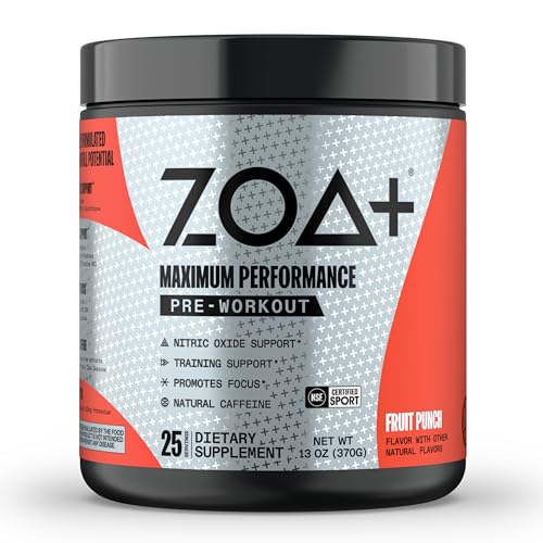 ZOA+ Pre-Workout Powder & Shaker Bottle Bundle, Fruit Punch ZOAAu supplements