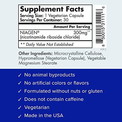 TRU NIAGEN - Patented Nicotinamide Riboside NAD+ Supplement. NR Supports TRU NIAGENUS supplements