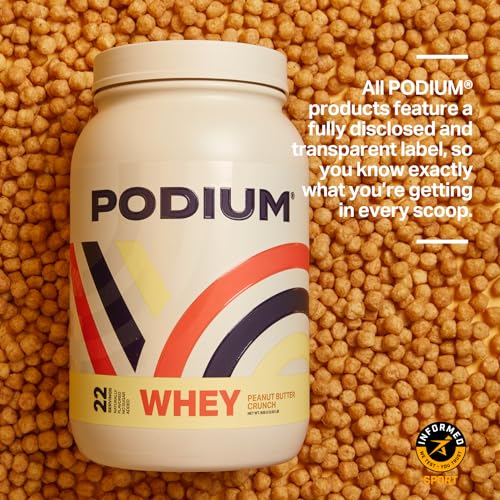 Podium Nutrition, Whey Protein Powder, Peanut Butter Crunch, 22 Servings, 27g of Whey Podium NutritionUS supplements