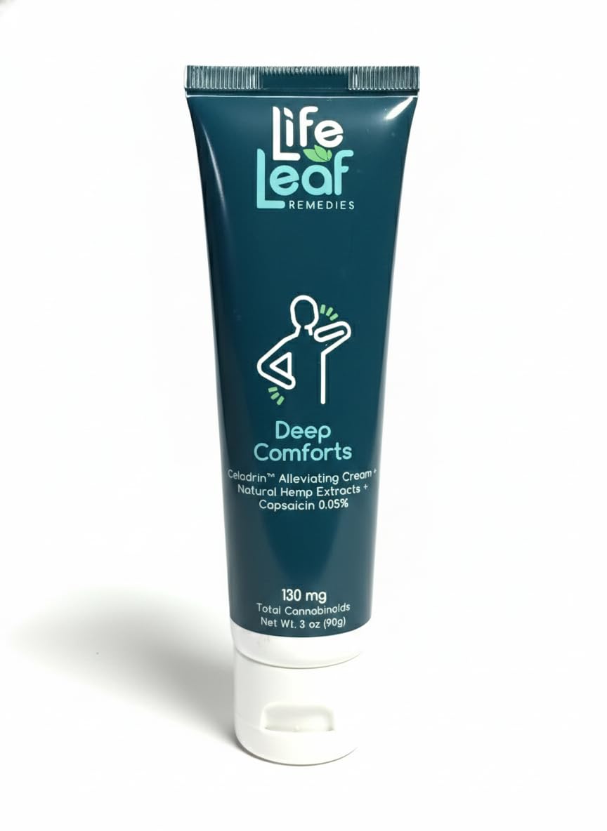 Capsaicin Cream (.05%) - Extra Strength Joint & Muscle, Knee & Back, Neck & Shoulder, Sore Muscle Cream with Capsaicin, Menthol, Celadrin and Hemp - Non-Greasy 3 OZ Deep Comforts by Life Leaf Life Leaf RemediesAu supplements