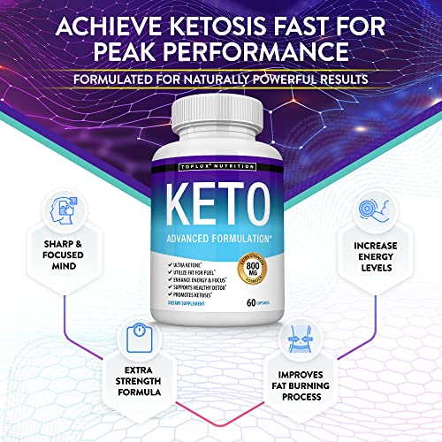 Toplux Keto Pills Ketosis Diet - Natural Ketosis Using Ketone & Ketogenic Diet, Support TopluxUS supplements