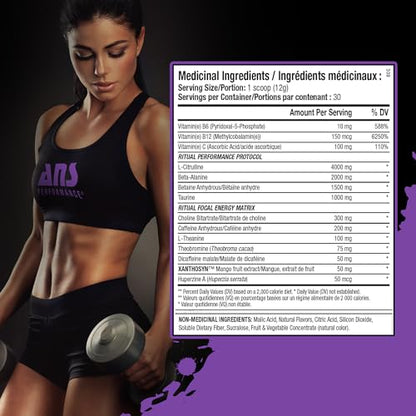 ANS Performance Ritual Pre Workout (30 Servings, 12.7 oz) - Complete Preworkout Formula ANS PerformanceUS supplements