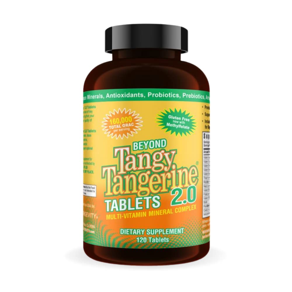 Youngevity Beyond Tangy Tangerine 2.0 Multi-Vitamin & Mineral Complex - Made with Natural & Whole Foods | 160,000 ORAC | 120 Tablets | 1 Bottle YoungevityAu supplements