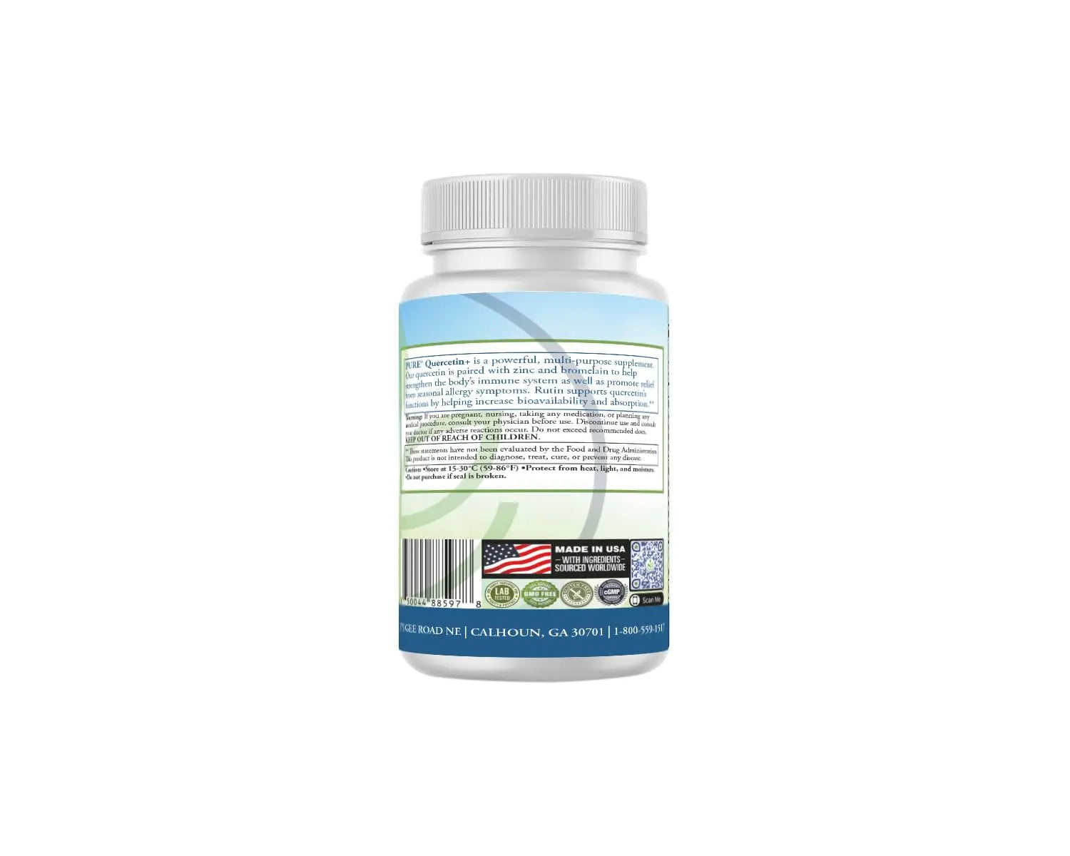 PURE® Quercetin+ with Zinc, Bromelain, Rutin Immune Shield - 60 Capsules - High Bioavailability Antioxidant Complex for Respiratory Health & Viral Defense - Made in USA PUREnz supplements