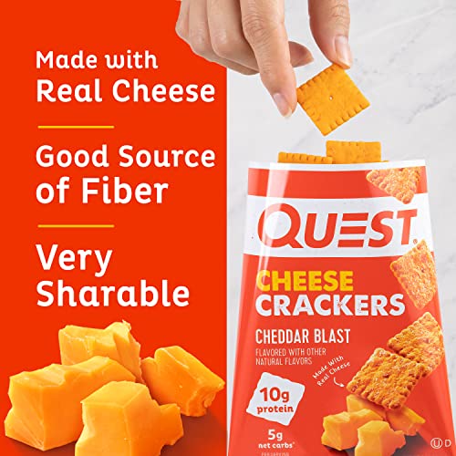 Quest Nutrition Cheese Crackers, Cheddar Blast, High Protein, Low Carb, Made with Real Cheese Quest NutritionUS supplements
