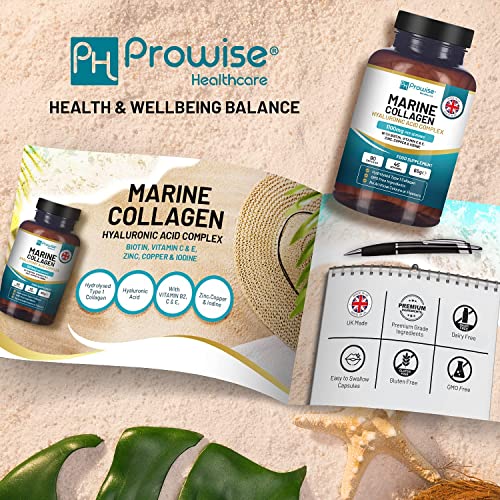 Marine Collagen with Hyaluronic Acid 1100mg | 90 Collagen Capsules High Strength for Women & Men PH PROWISE HealthcareUS supplements