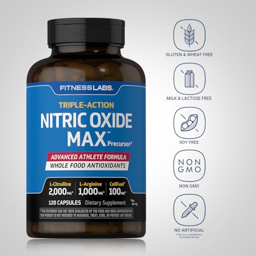 Fitness Labs Nitric Oxide Supplement | 3000mg | 120 Capsules | Nitric Oxide Pre Workout Fitness LabsAu supplements