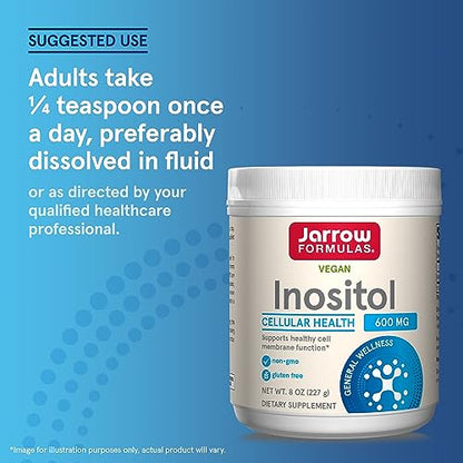 Jarrow Formulas Inositol 600 mg, Dietary Supplement for Cellular Health Support, 8 oz Jarrow FormulasUS supplements