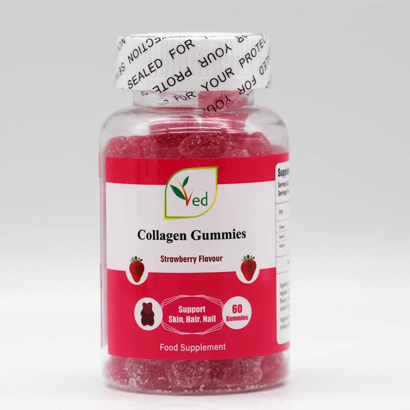 Ved Collagen Gummies; Chew Gummies Strawberry Flavour, Raw Unfiltered Collagen Gummies VedAu supplements