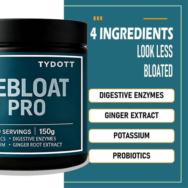 TYDOTT Debloat Pro, Contains Probiotics and Digestive Enzymes to Relieve Bloating, Supports Gut Health, Nutrient Absorption, and Stomach Comfort to Support Digestive Health AZXAu supplements
