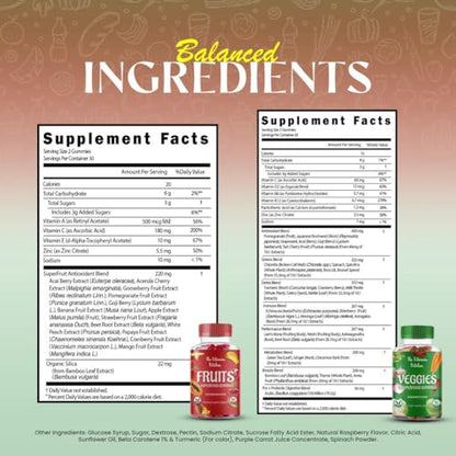 The Vitamin Kitchen Fruit and Veggies Gummies-120 Chews 60 Super Fruits The Vitamin KitchenUS supplements