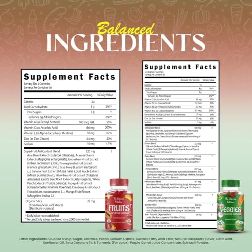 The Vitamin Kitchen Fruit and Veggies Gummies-120 Chews 60 Super Fruits The Vitamin KitchenAu supplements
