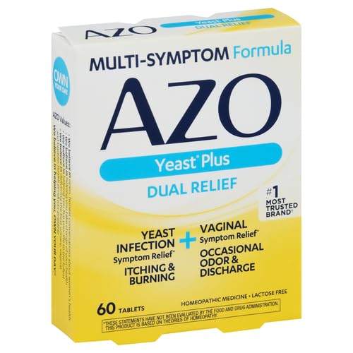 AZO Yeast Plus Dual Relief Tablets, Yeast Infection and Vaginal Symptom Relief, Relieves Itching & Burning AZOAu supplements