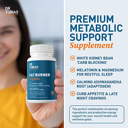 Dr. Tobias Fat Burner Nightly, Night Time Metabolic Support with White Kidney Bean Extract Dr. TobiasUS supplements