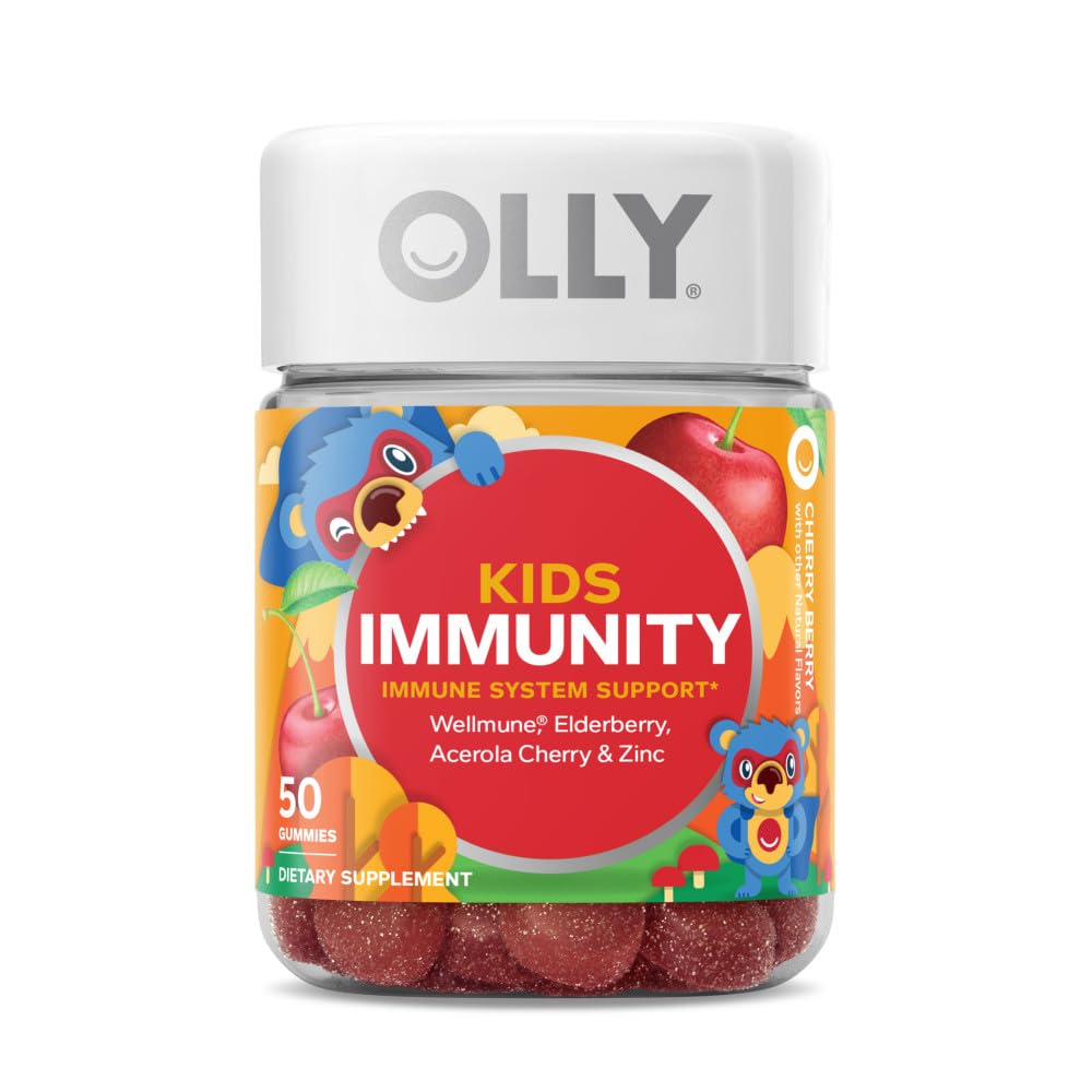 OLLY Kids Immunity Gummy, Immune Support, Wellmune, Elderberry, Vitamin C, Zinc & Kids Multivitamin Gummy Worms, Overall Health and Immune Support, Vitamins and Minerals A, C, D OLLYUS supplements