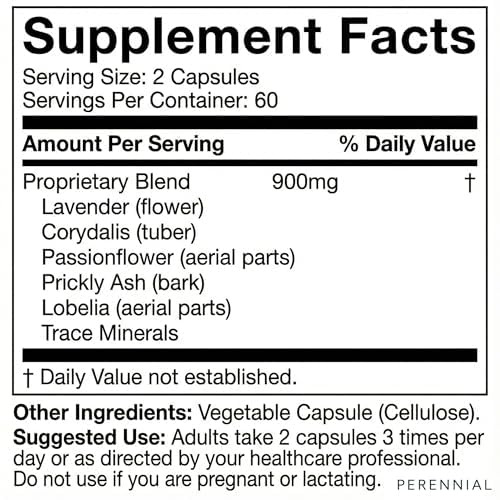 Perennial Nervana – Herbal Nerve Support for Tingling, Burning & Numbness Relief – Promotes Calm Focus & Stress Resilience – Non-Drowsy Mood Balance – 120ct* PerennialAu supplements