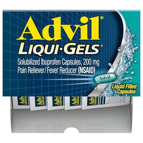 Advil Liqui-Gels Pain Reliever and Fever Reducer, Pain Medicine for Adults with Ibuprofen 200mg for Headache, Backache, Menstrual Pain and Joint Pain Relief - 50x2 Liquid Filled Capsules AdvilAu supplements