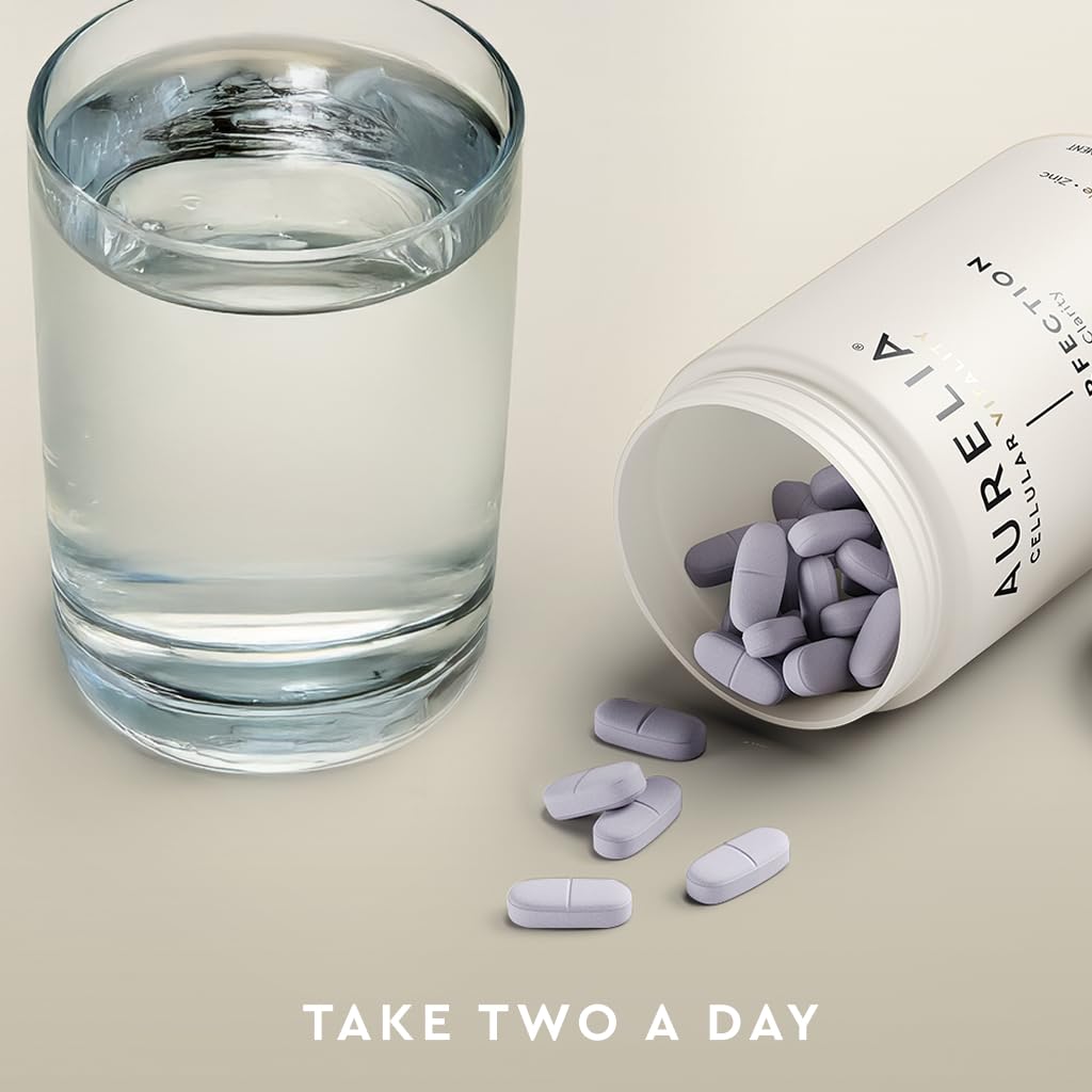 AURELIA Skin Perfection | Advanced Cellular Anti-Aging Supplement | Enhance Skin Clarity, & Tone | with Zinc, Resveratrol, Niacinamide, Ergothioneine, & Vitamin C AURELIAAu supplements
