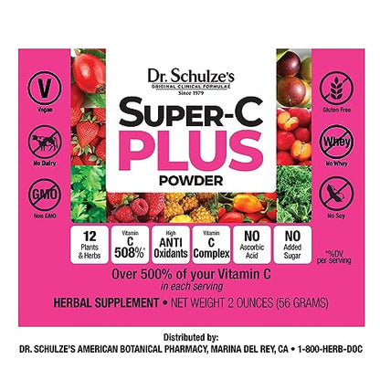 Dr. Schulze's | Super-C Plus Powder | Vitamin C Complex | Clinical Herbal Formula Dr. Schulze'sUS supplements