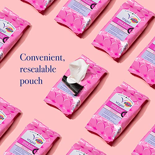 Vagisil Odor Block Daily Freshening Wipes for Feminine Hygiene in Resealable Pouch VagisilAu supplements