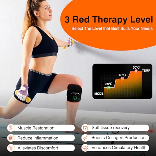 Cordless Red Light Therapy for Knee, Infrared Light Therapy Devices for Knee Pain Relief, Meniscus Injury agiogioAu supplements