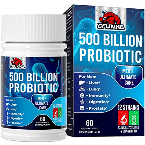 Probiotics for Men, 500 Billion CFU + 12 Strains Men's Probiotic with Turmeric Cranberry CFUKINGAu supplements