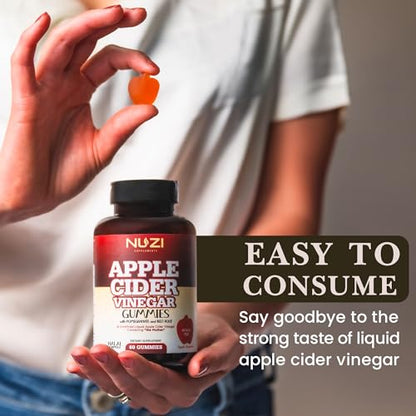 NUZI Apple Cider Vinegar Gummies with Pomegranate & Beetroot | 500 mg | Certified Halal NUZIUS supplements