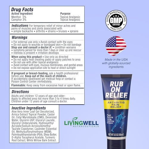 RUB ON RELIEF & HEAL-N-SOOTHE Bundle - Topical Pain Relief Cream for Joints, Knees, Shoulders and Back plus Proteolytic Enzymes for Joint Support for Men and Women - 2-Pack, 3oz Cream & 90 Capsules HEAL-N-SOOTHEAu supplements