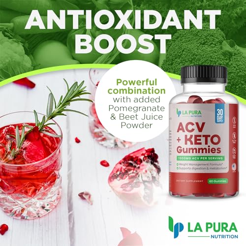 LaPura ACV 1000 mg + Keto Gummies for Weight Loss, 60 Gummies - 1000 mg Apple Cider LaPuraAu supplements