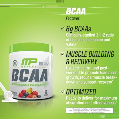 MusclePharm Essentials BCAA, Fruit Punch - 30 Servings Muscle PharmUS supplements