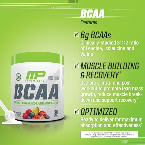 MusclePharm Essentials BCAA, Fruit Punch - 30 Servings Muscle PharmUS supplements