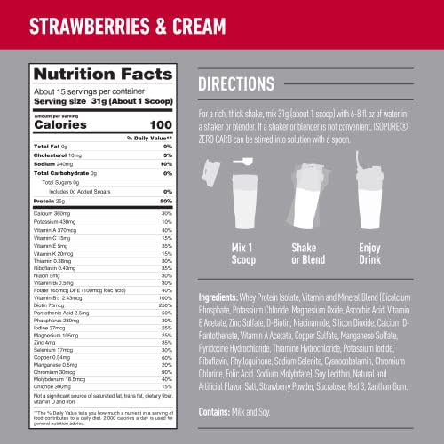 Isopure Protein Powder, Zero Carb Whey Isolate, Gluten Free, Lactose Free, 25g Protein IsopureUS supplements